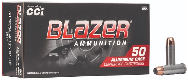 Picture of Cci 3514 Blazer Handgun 38Special +P 125Gr Jacketed Hollow Point 50 Per Box/20 Case 076683035141 -