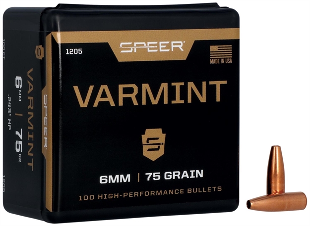 Picture of  Speer 1205 Varmint  6Mm 75Gr Jacketed Hollow Point 100 Per Box/5 Case 076683012050