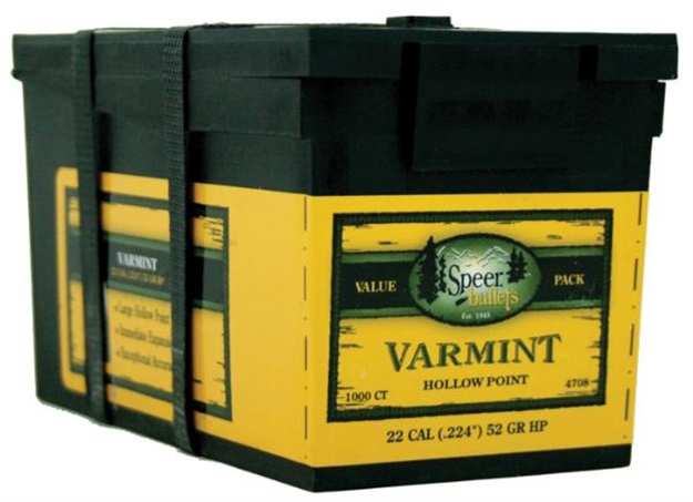 Picture of  Speer 4708 Varmint  22Cal 52Gr Jacketed Hollow Point 1000 Per Box/1 Case 076683047083