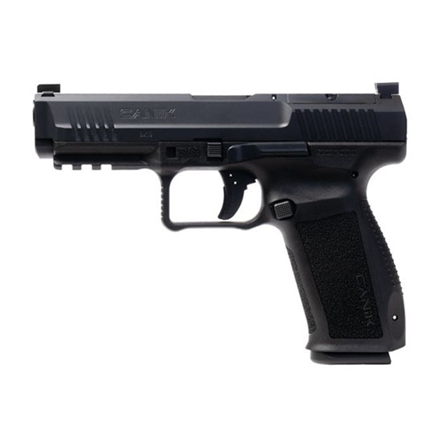 Picture of  Canik Hg6826n Mete Sft  9Mm Luger 10+1 4.46" Black Nitride Steel Barrel, Black Cerakote Optic Ready/Serrated Steel Slide, Black Polymer Frame W/Picatinny Rail, Interchangeable Backstrap Grip