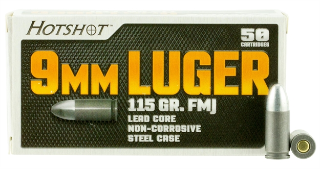 Picture of Century Am2041 Hotshot 9Mm Luger 115 GR Full Metal Case 50 Bx/ 20 CS