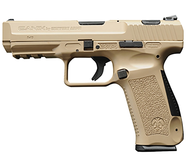 Picture of Canik TP Semi Auto Pistol 9Mm, 4.47 In, Desert Tan Interchangeable Backstrap Grp, 18+1 Rnd, Desert Tan Frame