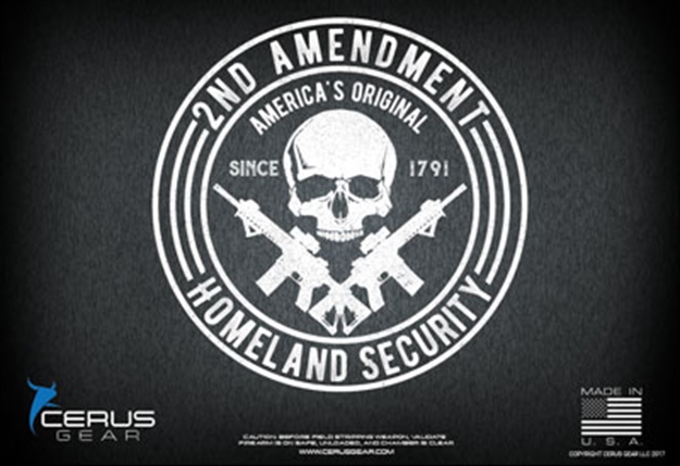 Picture of Cerus Gear Gear 3Mm Promats 12"X17" 2Nd Amendment Black Distress