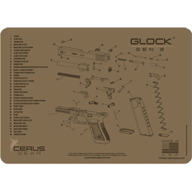 Picture of Cerus Gear Gear 3Mm Promats 12"X17" Glock Gen3 Schematic Coyote
