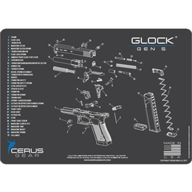 Picture of Cerus Gear Gear 3Mm Promats 12"X17" Glock Gen5 Schematic Char Gray