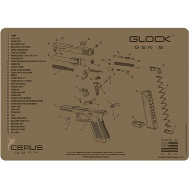 Picture of Cerus Gear Gear 3Mm Promats 12"X17" Glock Gen5 Schematic Coyote