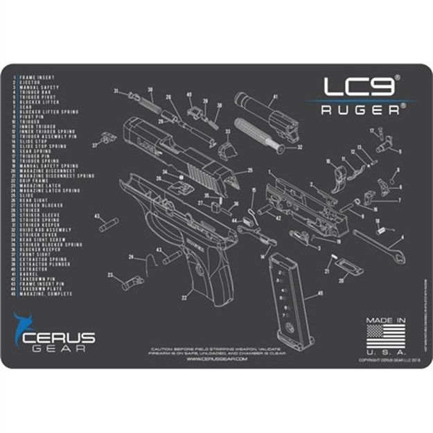 Picture of Cerus Gear Gear 3Mm Promats 12"X17" Ruger Lc9 Schematic Char Grey