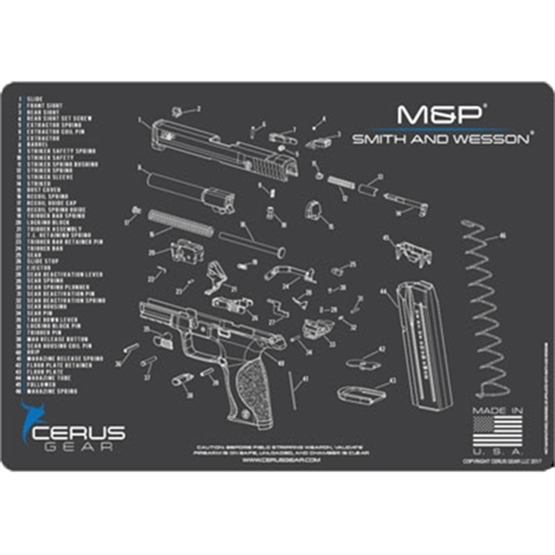 Picture of Cerus Gear Gear 3Mm Promats 12"X17" S&W M&P Schematic Char Gray