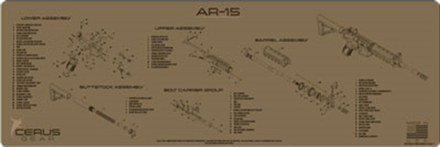 Picture of Cerus Gear Gear 3Mm Promats 12"X36" Ar-15 Schematic Coyote