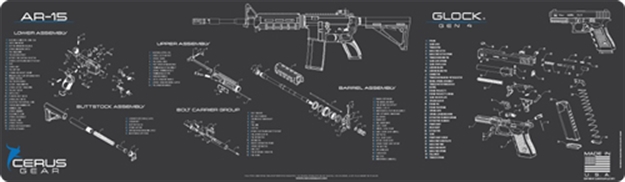 Picture of Cerus Gear Gear 3Mm Promats 14"X48" Ar-15/Glock Schematic Char Gry