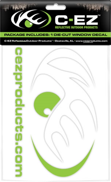 Picture of Cez Products 6" White/Lime Reflective Die Cut Vinyl Decal!