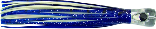 Picture of C&H Alien Trolling Lure, Blue/White Vinyl Skirt, Concave Head, Hologram Eye, 7.5 IN