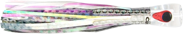 Picture of C&H Alien Trolling Lure, Pearl/Silver Mylar Vinyl/Mylar Skirt, Concave Head, Hologram Eye, 7.5 IN