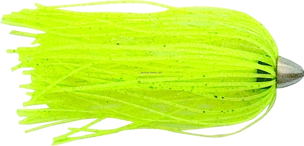 Picture of C&H King Buster Lure,  Chartreuse/Pearl Mylar Skirt, 1/8 OZ Head, 2.5 In, 3 PC