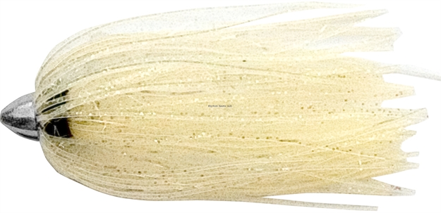Picture of C&H King Buster Lure,  Clear Silver Fleck/Pearl Skirt, 1/8 OZ Head, 2.5 In, 3 PC
