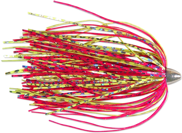 Picture of C&H King Buster Lure,  Hotpink/Chartreuse/Silvblue Skirt, 1/8 OZ Head, 2.5 In, 3 PC