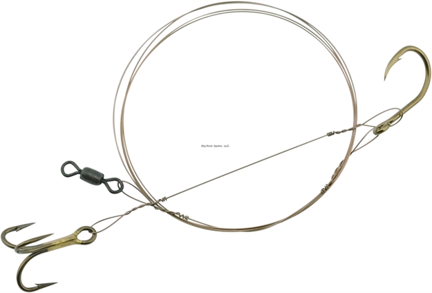 Picture of C&H Kingfish Pro Rig,  Size 1/0 Single #4 Laser Treble Hook, Afw Tooth Proof Camo Brown Wire, 3 FT