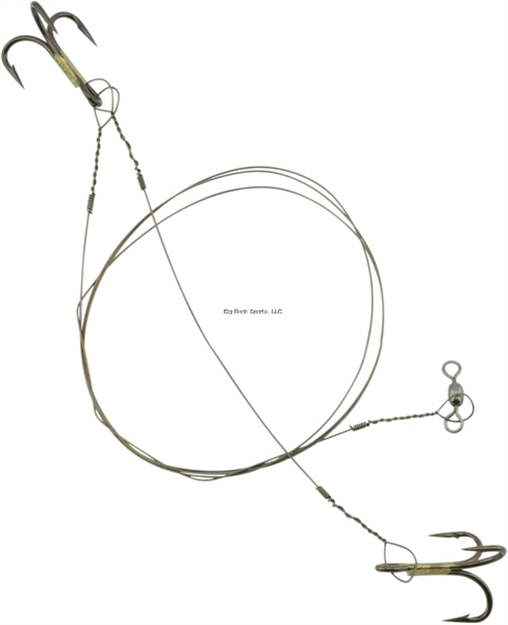 Picture of C&H Kingfish Pro Rig,  Two #4 4X Treble Hooks, Afw Tooth Proof Camo Brown Wire, 3 FT