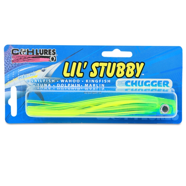 Picture of C&H Lil Stubby Chugger Lure, Bright Blue/Chartreuse, 5.5 IN (14 Cm)