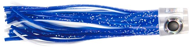 Picture of C&H Lil Stubby Mono Bait Rig, Blue/White Skirt, 7/0 Hook, Bait Spring & Pin, 100 LB Mono, 6 FT