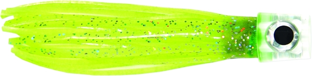 Picture of C&H Lil Stubby Trolling Lure, Chartreuse Skirt, Flat Head, 5.5 IN
