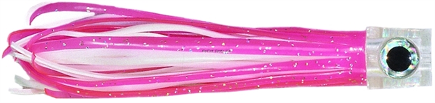 Picture of C&H Lil Stubby Trolling Lure, Pink/White Skirt, Flat Head, 5.5 IN