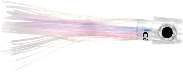 Picture of C&H Lil Stubby Trolling Lure, Rigged And Ready, Oyster Mylar Skirt, 7/0 Hook, 100 LB Mono, 6 FT