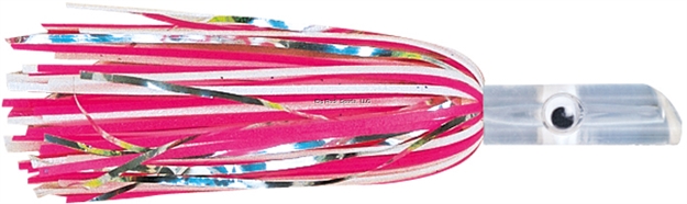 Picture of C&H Lil Swimmer Pre-Rigged Trolling Lure, Pink/White/Silver Skirt, 7/0 Hook, 100 LB Mono, 6 FT