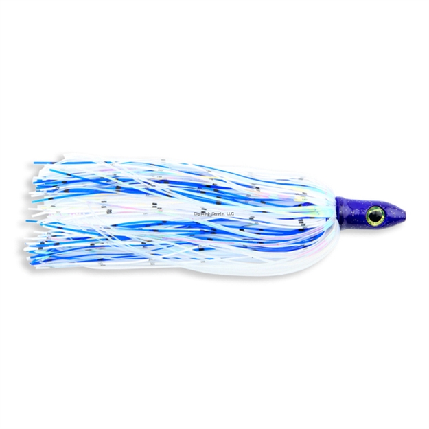 Picture of C&H Mahi Buster Bling, 1 OZ (28.3 G), Blue Silver Glitter Head, Blue/White/Pearl Disco Holographic Skirt, 6 IN (15.2 Cm)
