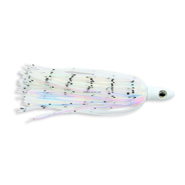 Picture of C&H Mahi Buster Bling, 1 OZ (28.3 G), White Silver Glitter Head, Clear/Pearl Disco Holographic Skirt, 6 IN (15.2 Cm)