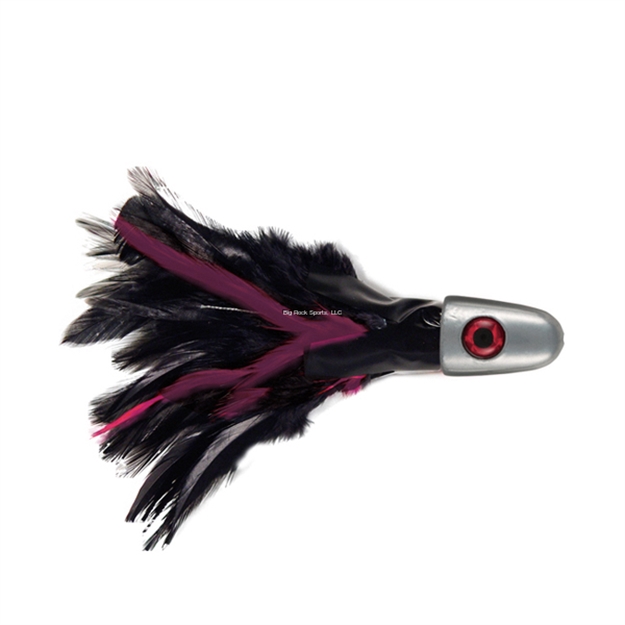 Picture of C&H NO Alibi, Trolling Feather Lure, Black/Purple Skirt, 1/4 OZ (7.08 G) Head, 25 PC