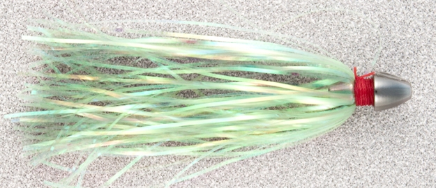 Picture of C&H Pearl Baby Trolling Lure, Chartreuse Tinsel Skirt, 1/8 OZ Head, 2.5 IN