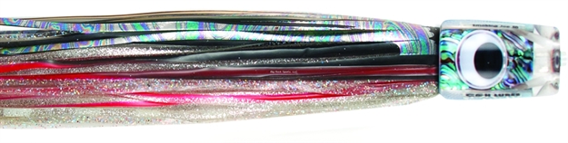 Picture of C&H Smoking Joe Big Game Trolling Lure, Black Foil/Red Stripe Over Red Skirt, 12 IN