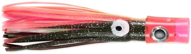 Picture of C&H Stubby Bubbler Trolling Lure, Black/Pink/Pearl Skirt, 5.5 IN