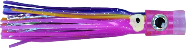 Picture of C&H Stubby Bubbler Trolling Lure, Blue/Pink/Silver Skirt, 5.5 IN