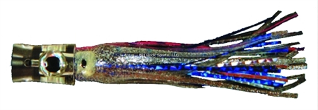 Picture of C&H Stubby Bubbler Trolling Lure, Silver/Blue Skirt, 5.5 IN