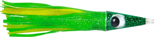 Picture of C&H Tuna Tango Trolling Lure, Rigged & Ready, Green/Yellow Skirt, 7/0 Hook, 100 LB Mono, 6 FT