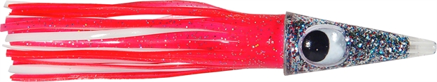 Picture of C&H Tuna Tango Trolling Lure, Rigged & Ready, Pink/White Skirt, 7/0 Hook, 100 LB Mono, 6 FT