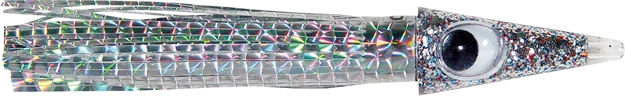 Picture of C&H Tuna Tango Trolling Lure, Rigged & Ready, Silver Mylar Skirt, 7/0 Hook, 100 LB Mono, 6 FT