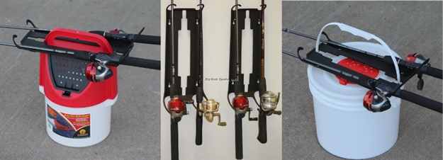 Picture of Challenge Plastics Rod Away Fishing Rod Storage Rack & Carrier Holds 2 Rods Black