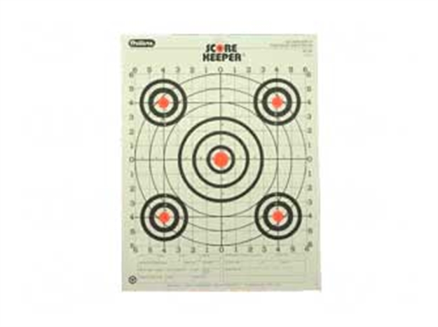 Picture of  Champion Targets 45726 Score Keeper  Bullseye Paper Hanging 100 Yds Pistol/Rifle 14" X 18" Multi-Color 12 PK 076683457264