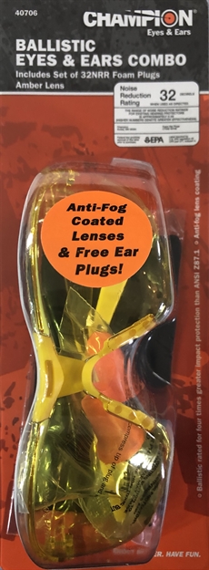 Picture of Champion Ballistic Eyes & Ear Combo Amber Lens 32Nrr