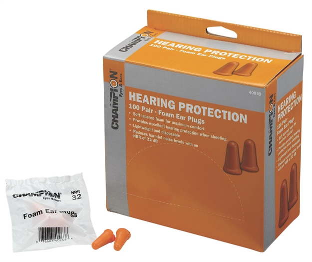 Picture of  Champion Targets 40959 Molded Ear Plugs  32 DB IN The Ear Contouring Orange Foam 100 Pair