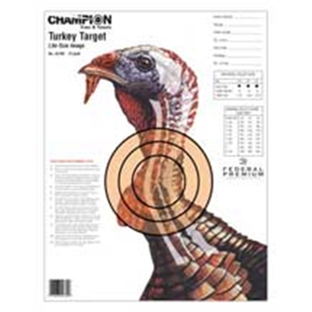 Picture of  Champion Targets 45780 Lifesize Turkey Hanging Paper Target  14" X 18" Multi-Color 12 Pack 076683457806