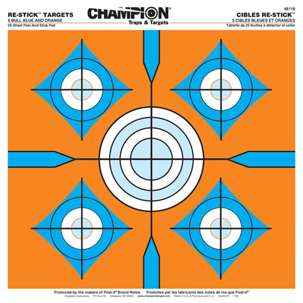 Picture of Champion Traps & Targets Re-Stick 5Bull Bl/Org 14.5