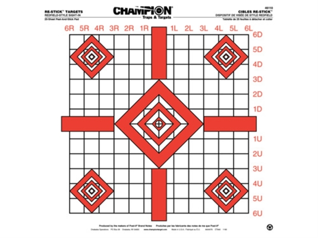 Picture of Champion Traps & Targets Re-Stick Updated Redfield Sight-In Target Target 16X16 46110