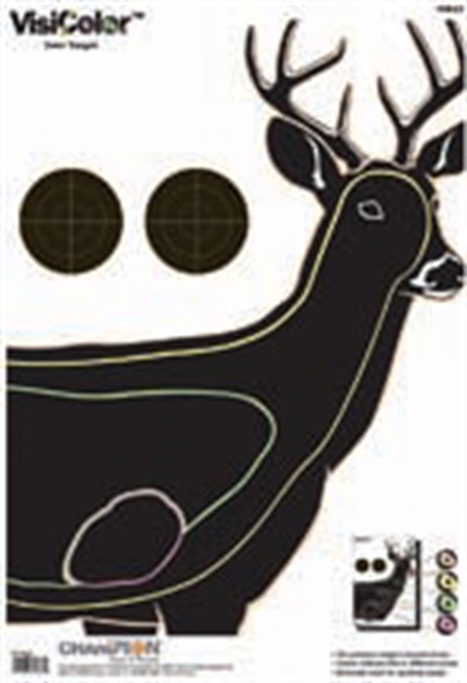 Picture of  Champion Targets 45823 Visicolor  Deer Paper Hanging Pistol/Rifle 13" X 18" Multi-Color Includes Pasters 10 Pack