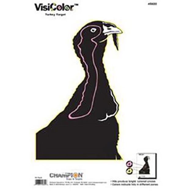 Picture of Champion Traps & Targets Visicolor Target Turkey, 11"X16", 10Pk