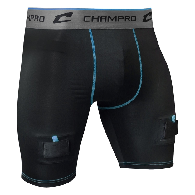 Picture of Champro Adult Crease Poly Spandex Hockey Jock Black Small