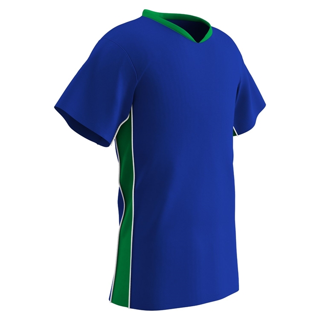Picture of Champro Adult Header Soccer Jersey Royal Neon Green White MD